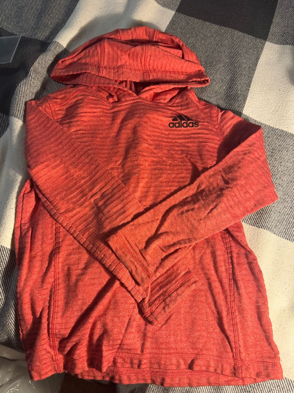 adidas Men’s Red Crewneck Hooded Pullover